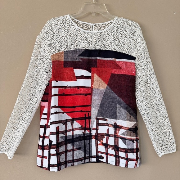 NWT Clover Canyon GRADIENT PLAID EYELET Top Size XS Retail $325 - Picture 1 of 10